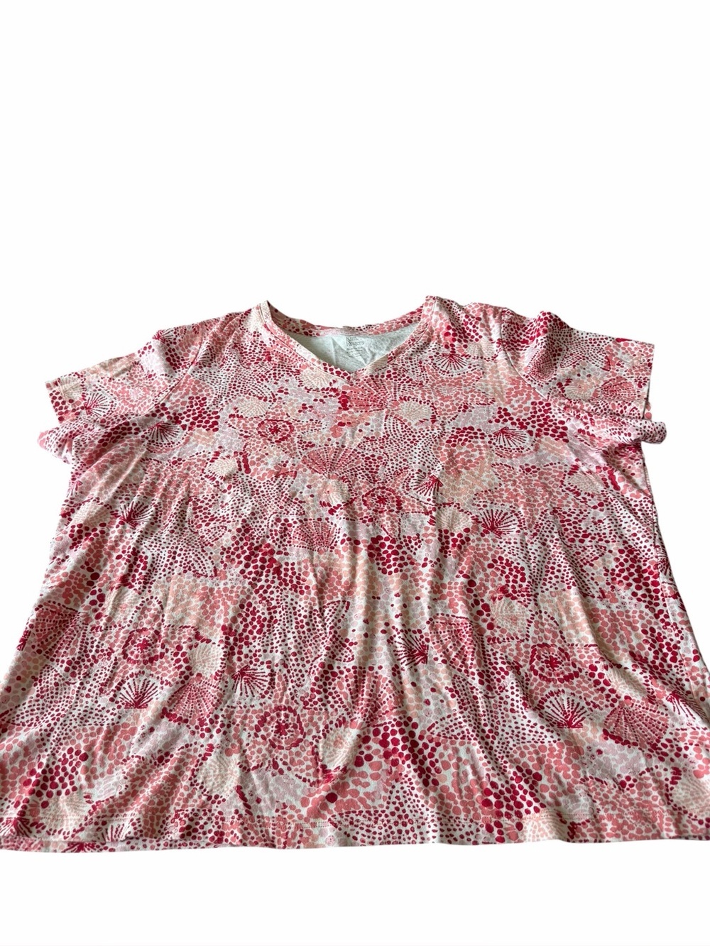 Kim Rogers Pink Floral Dot V-Neck Tunic Top